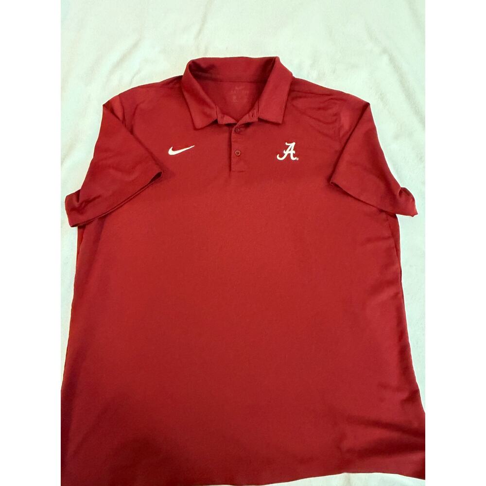 Nike Dri-FIT Alabama Crimson Tide Polo Shirt Red Embroidered Logo Men’s xl